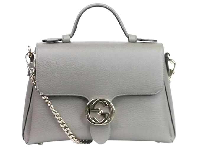Gucci Grey Interlocking G leather shoulder bag  ref.1031313