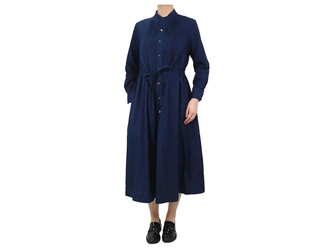 Autre Marque Vestido plisado de algodón azul - talla UK 8  ref.1031321