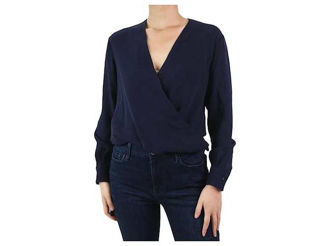Joseph Blue long-sleeved ruched top - size UK 8  ref.1031332