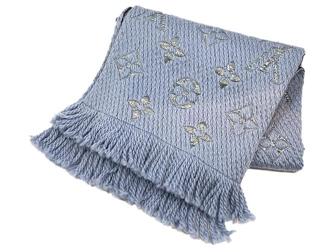 Louis Vuitton Sciarpa Logomania blu brillante