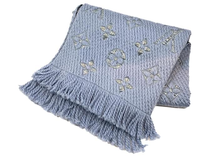 Louis Vuitton Logomania blue shine scarf Wool  ref.1031442