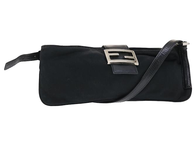 FENDI Mamma Baguette Shoulder Bag Nylon Black Auth 50144  ref.1031542