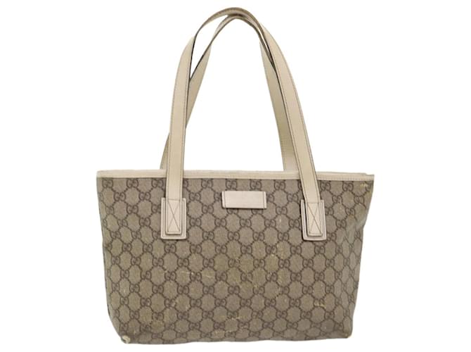 GUCCI GG Canvas Hand Bag PVC Leather Beige 211133 auth 49611  ref.1031582