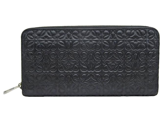 Loewe Zip Around Wallet Black Leather  ref.1031665