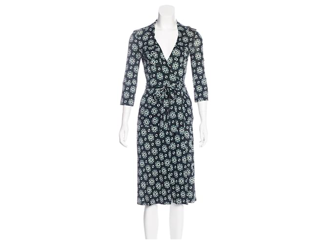Diane Von Furstenberg Wickelkleid aus Seide von DvF Rev Duenne – Vintage Mehrfarben  ref.1031686