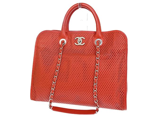 Chanel Deauville Red Leather  ref.1031688
