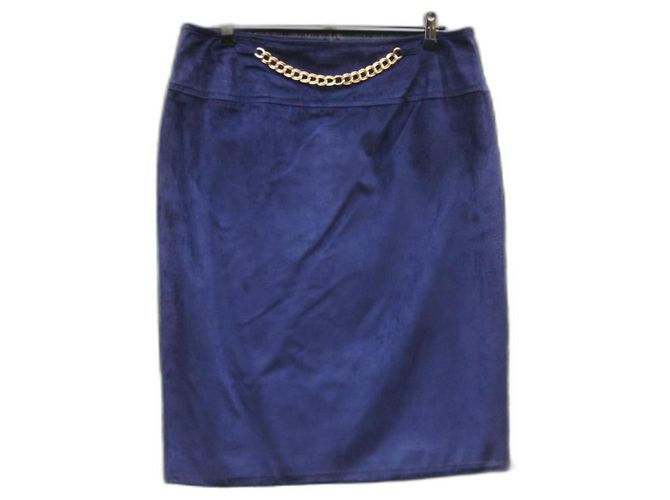 Saia Céline de camurça azul