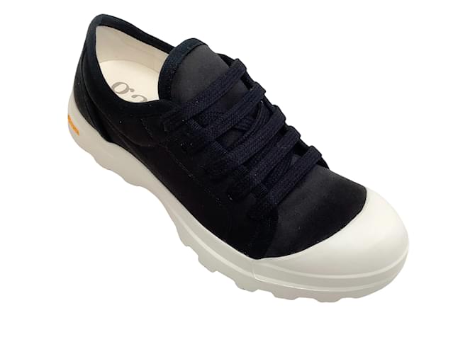 Pedro Garcia Black Satin Valeria Sneakers Cloth  ref.1031804
