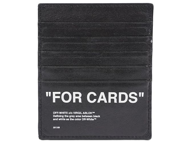 Off White Off-White-Kartenetui aus schwarzem Leder, Einheitsgröße