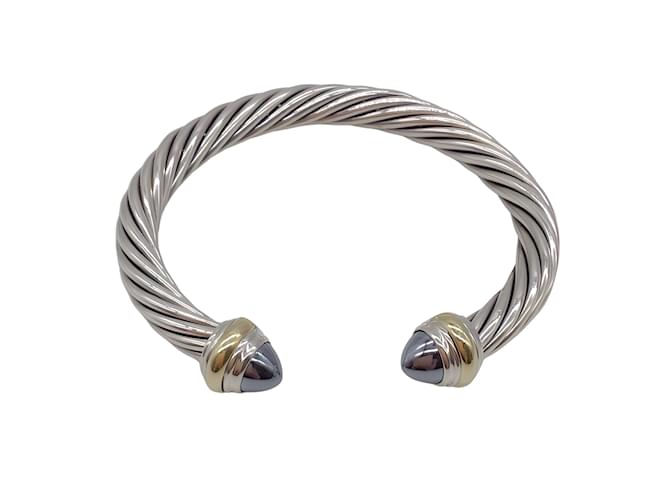 David Yurman Sterling / 14K Classic Cable Bracelet Silvery Metal  ref.1031910