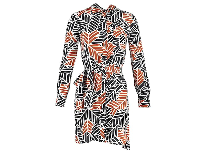 Diane Von Furstenberg Printed Shirt Dress in Multicolor Silk Multiple colors Polyester  ref.1032004
