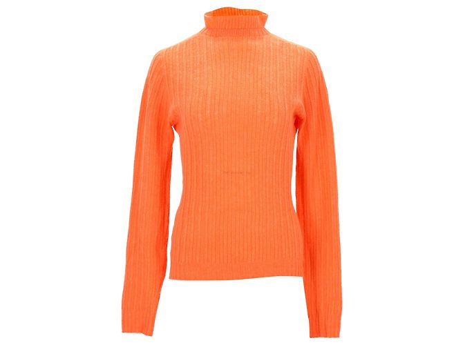 Rollkragenpullover von Philosophy Di Lorenzo Serafini aus orangefarbener Schurwolle