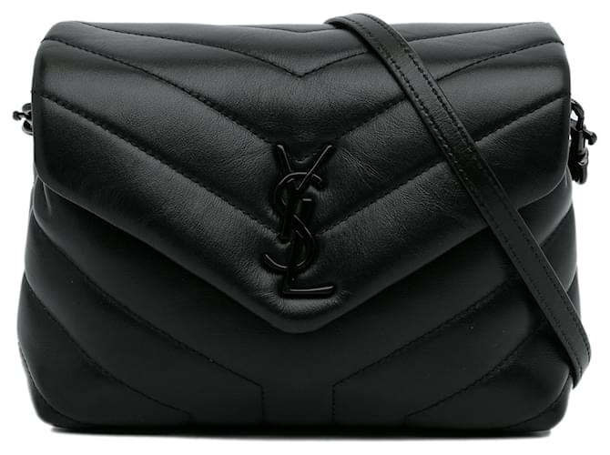 Black Loulou Puffer small quilted leather shoulder bag, SAINT LAURENT