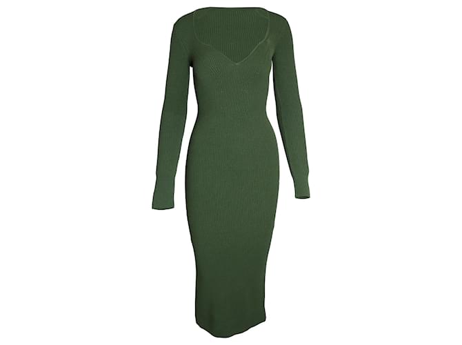 Vestido midi Khaite Alessandra de viscosa verde Fibra de celulosa  ref.1032285
