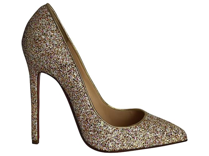 Christian Louboutin Coarse Glitter Pigalle Pumps in Multicolor Leather Multiple colors  ref.1032303