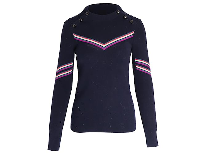 Isabel Marant Striped Sweater in Navy Blue Virgin Wool  ref.1032309