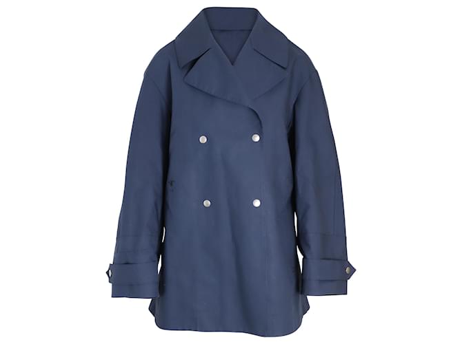 Dior Double-Breasted Peacoat in Navy Blue Cotton  ref.1032334