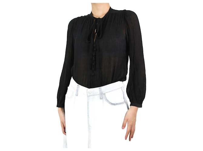 Isabel Marant Etoile Black sheer blouse - size UK 8 Viscose  ref.1032381