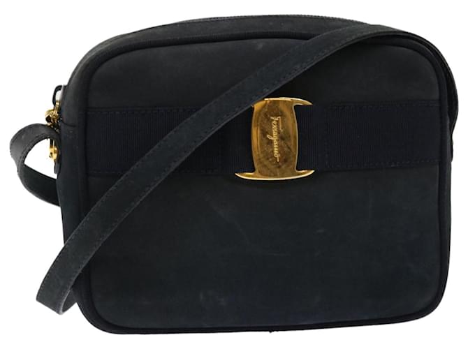 Salvatore Ferragamo Shoulder Bag Suede Black Auth ep1275  ref.1032441