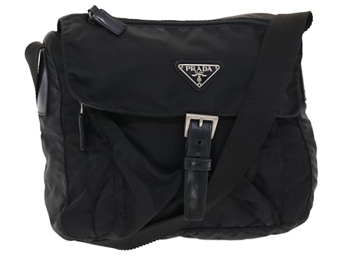 PRADA Shoulder Bag Nylon Black Auth ep1266  ref.1032462