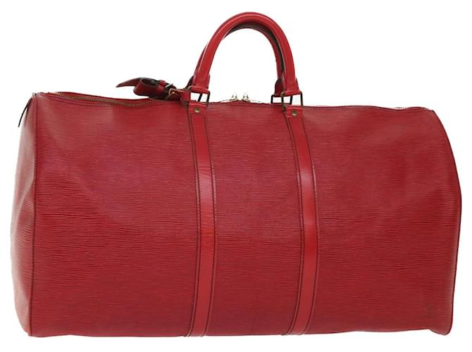 Louis Vuitton Epi Keepall 55 Boston Bag Red M42957 LV Auth 49980 Leather  ref.1032476 - Joli Closet