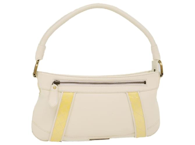 BURBERRY Shoulder Bag Leather White Auth ep1291  ref.1032487