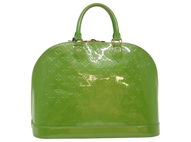 Louis Vuitton Monogram Patent Leather Alma GM Bag Green