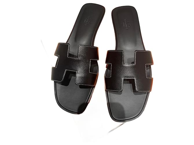 Hermès Oran Black Leather  ref.1032560