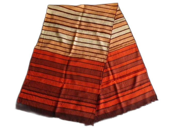 Sciarpa Lanvin in seta arancione e marrone Multicolore 