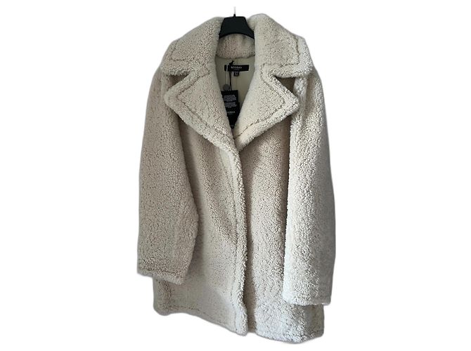 MUUBAA Polly Shearling Jacket with Oversized Collar Cream