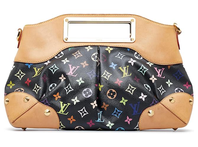 LOUIS VUITTON Murakami monogram leather canvas Judy bag black