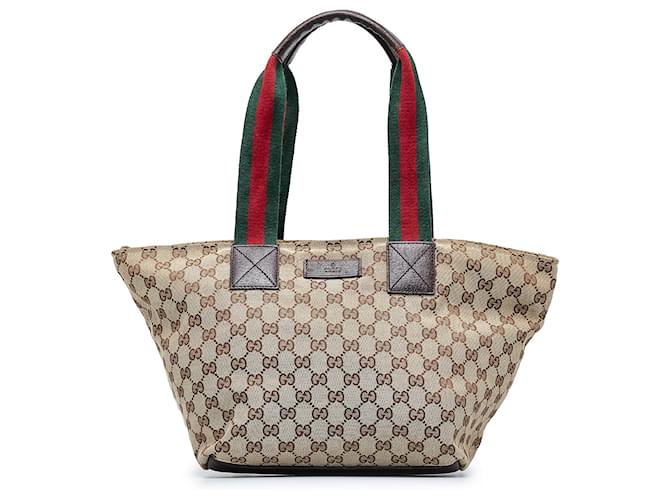 Gucci - Mini Gg-canvas And Leather Tote Bag - Womens - Beige Multi