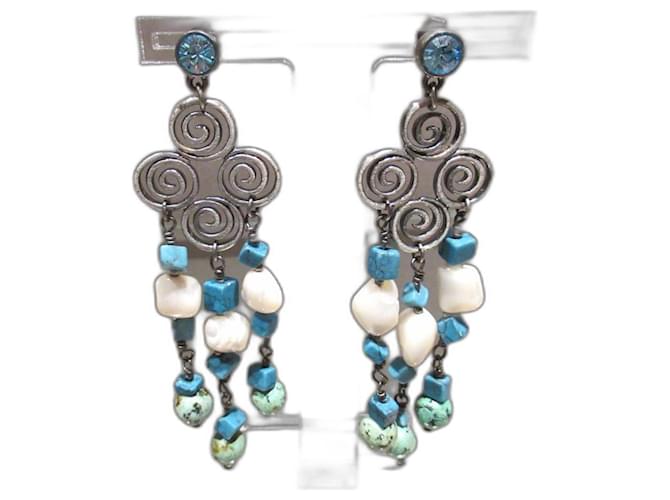 Autre Marque Dyrberg/Kern turquoise stone earrings Blue  ref.1032716