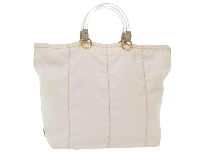 PRADA Hand Bag Nylon White Auth bs7266  ref.1032782