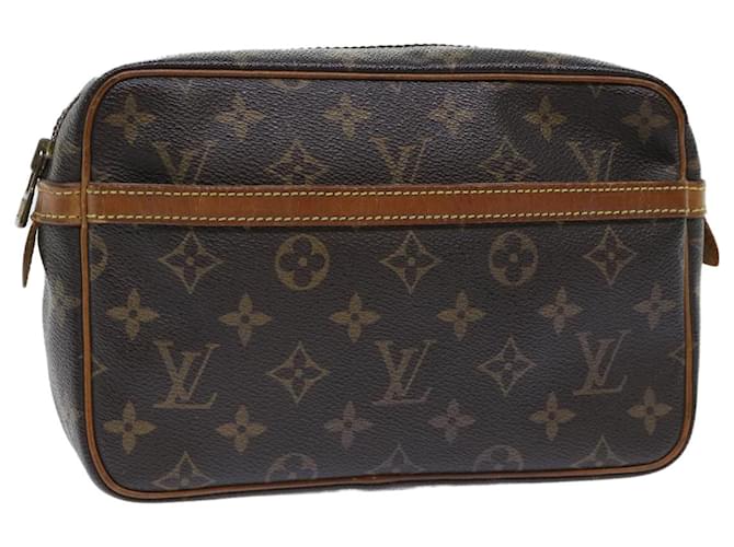 Louis Vuitton Monogram Compiegne 23 Bolsa de Embreagem M51847 Autenticação de LV 50262 Monograma Lona  ref.1032821