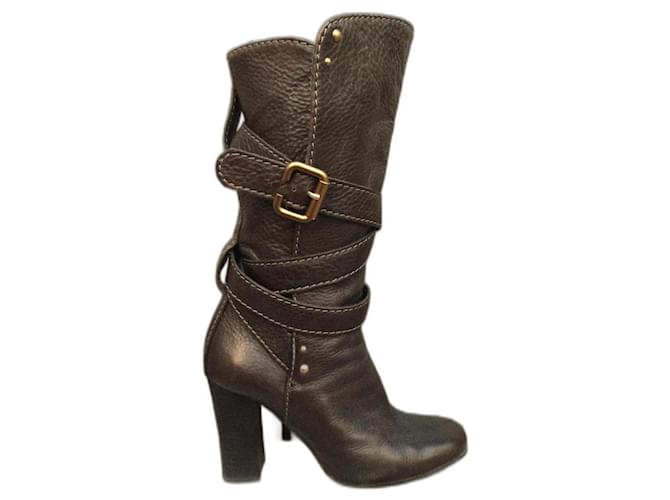 Chloé p boots 37,5 Dark brown Leather  ref.1032880