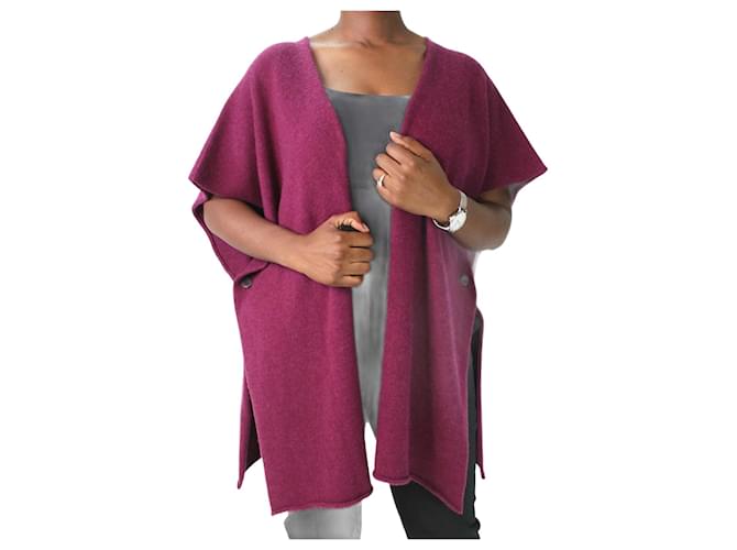 Autre Marque Purple shawl cardigan - size UK 12 Cashmere  ref.1032934