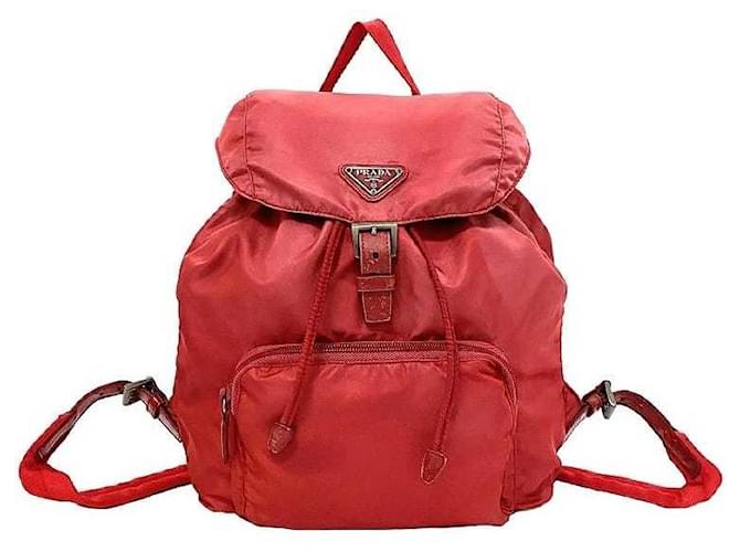 Prada Nylon Backpack Red