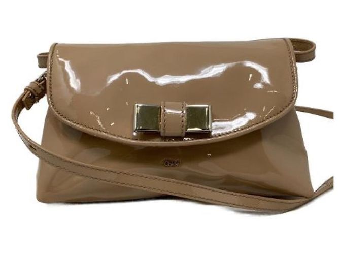 Chloé ***Bolsa de ombro esmaltada Chloe Bege