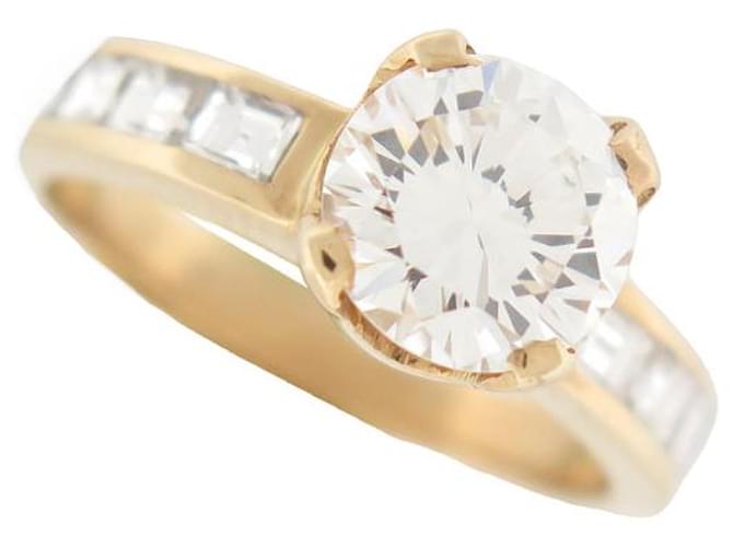 Autre Marque Ring aus Gelbgold 18K 4.8GR T51 SOLITÄRER DIAMANTENSATZ 1.92CT-GOLD- UND DIAMANTRING Golden Gelbes Gold  ref.1033161