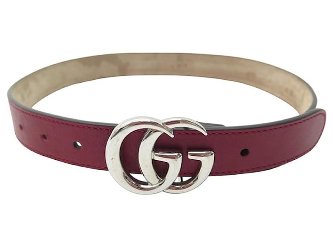 GUCCI GG MARMONT BELT 432707 IN BORDEAUX LEATHER SIZE 60 M LEATHER BELT Dark red  ref.1033322