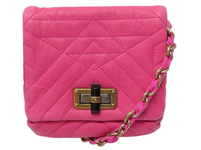 NOVA BOLSA LANVIN FELIZ MINIPOP BGRHL4 BOLSA DE COURO BOLSA CROSSBODY Rosa  ref.1033332