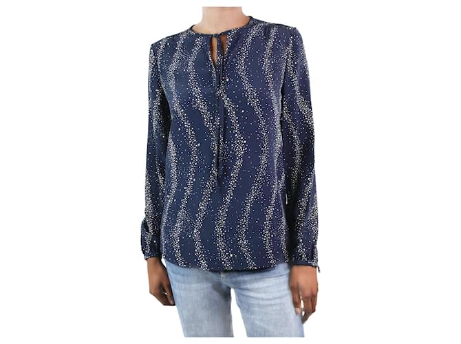 Vanessa Seward Camisa de seda con estampado de estrellas azul - talla FR 34  ref.1033407