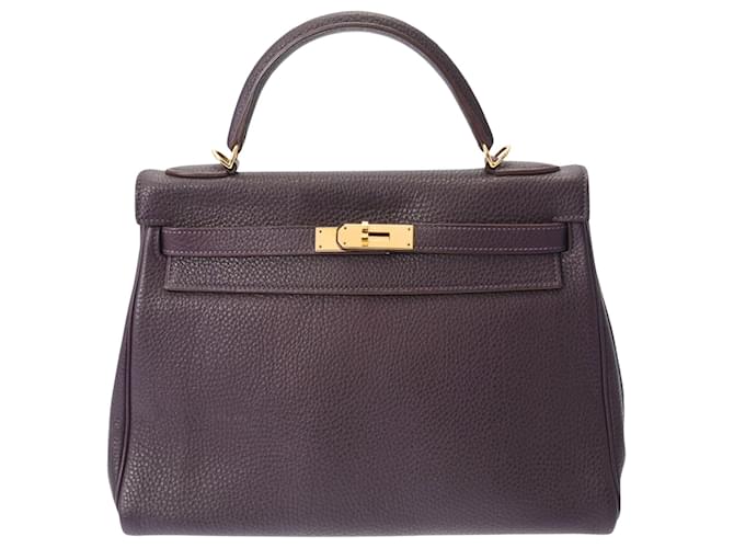 Hermès hermes kelly 32 Purple Leather  ref.1033428