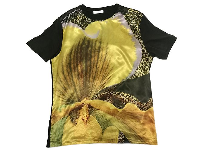Top Givenchy de seda y algodón negro y amarillo