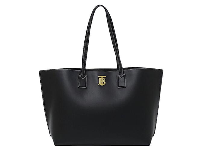 Burberry tote bag Black Leather  ref.1033547