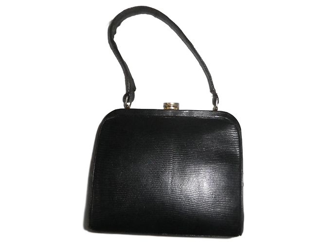 Autre Marque Year Bag 30 Handtasche aus Eidechsenleder Schwarz