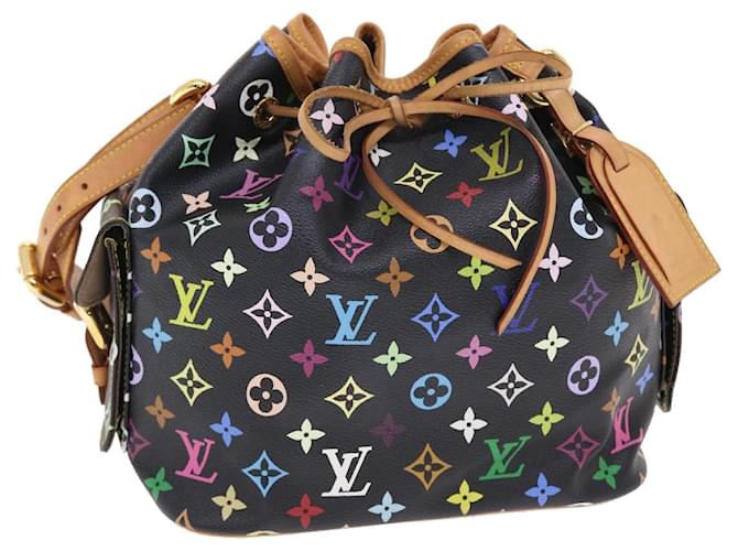 LOUIS VUITTON Monogramm Mehrfarbige Petit Noe Tasche Schwarz M42230 LV Auth 50386BEIM  ref.1033736