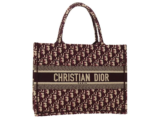Christian Dior Trotter Toile Oblique Sac Cabas Bordeaux M1296 Authentification ZRIW 49935A  ref.1033737