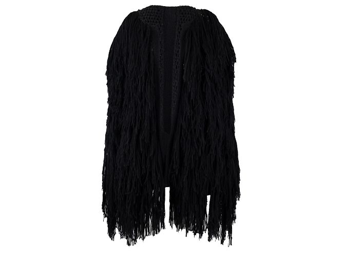 Autre Marque Collection Privée Veste Maille à Franges Noir